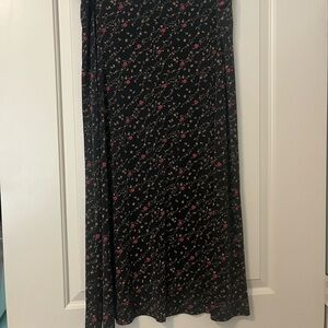 Vintage Briggs New York Black Floral Maxi Skirt